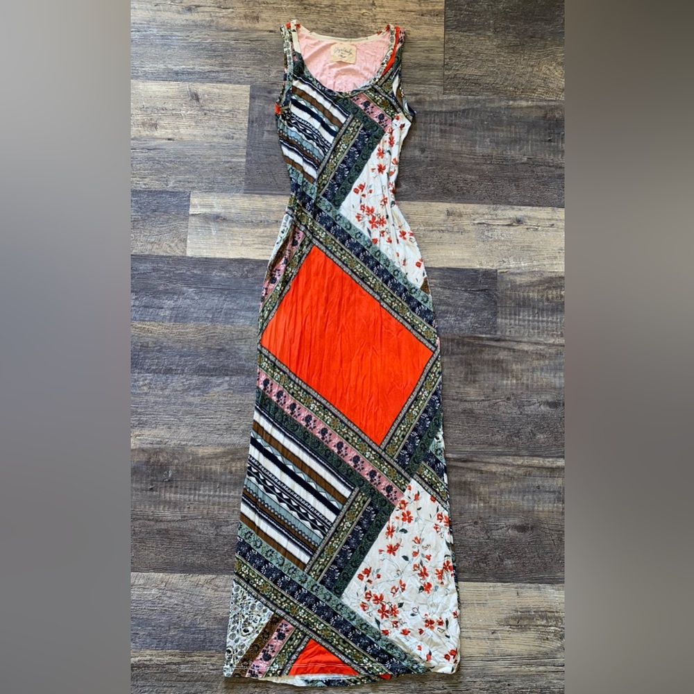 Velvet Multicolor Maxi Dress